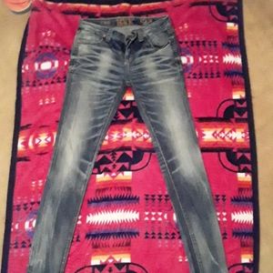 Womens buckle black jeans